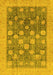 Machine Washable Oriental Yellow Modern Rug, wshabs4033yw