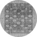 Round Oriental Gray Modern Rug, abs4033gry