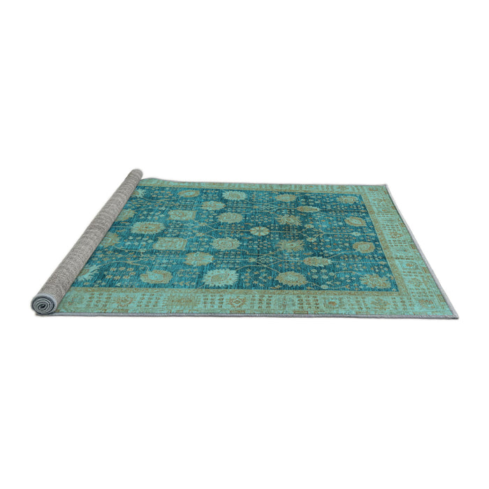 Sideview of Machine Washable Oriental Light Blue Modern Rug, wshabs4033lblu