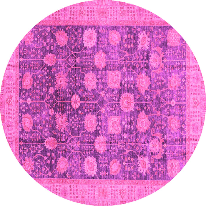 Round Oriental Pink Modern Rug, abs4033pnk
