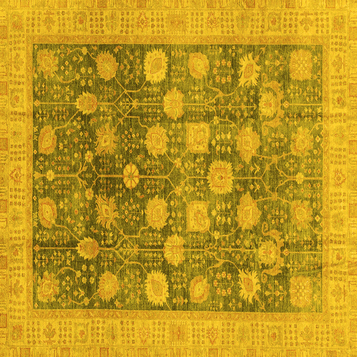 Square Oriental Yellow Modern Rug, abs4033yw