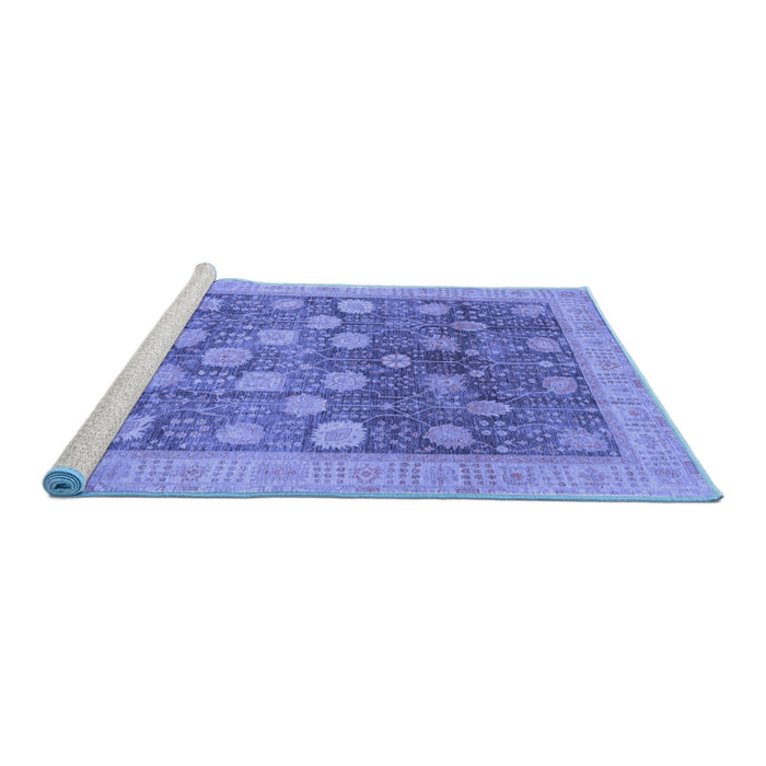 Sideview of Machine Washable Oriental Blue Modern Rug, wshabs4033blu