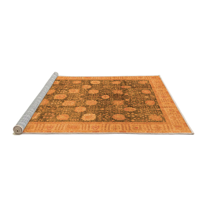 Sideview of Machine Washable Oriental Orange Modern Area Rugs, wshabs4033org