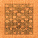 Square Machine Washable Oriental Orange Modern Area Rugs, wshabs4033org