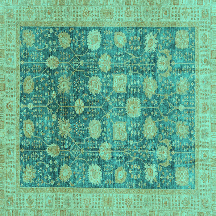 Square Oriental Turquoise Modern Rug, abs4033turq