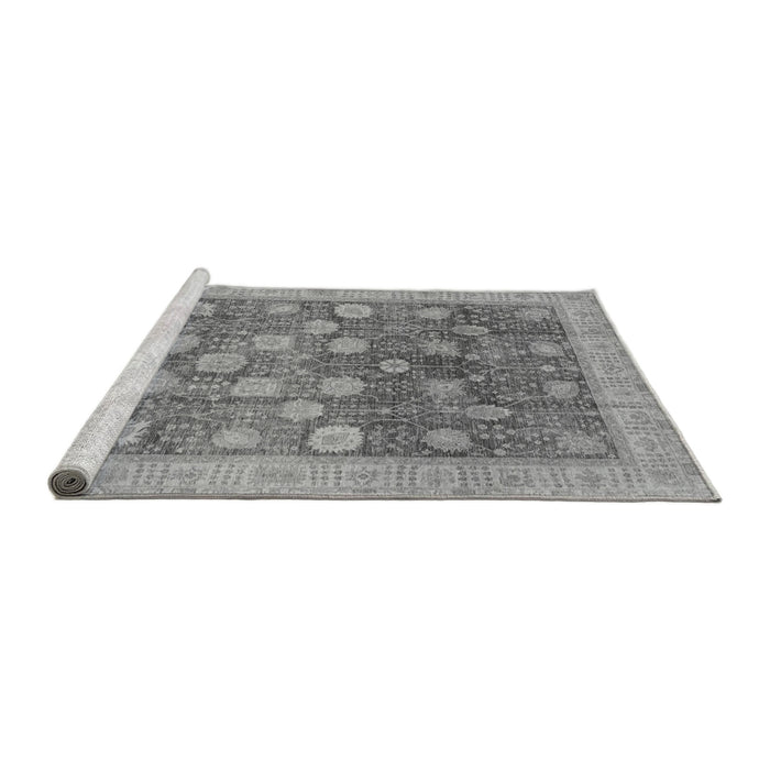 Sideview of Machine Washable Oriental Gray Modern Rug, wshabs4033gry