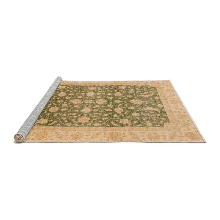 Sideview of Machine Washable Abstract Dark Golden Brown Rug, wshabs4034