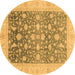 Round Oriental Brown Modern Rug, abs4034brn