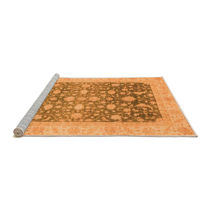 Sideview of Machine Washable Oriental Orange Modern Area Rugs, wshabs4034org