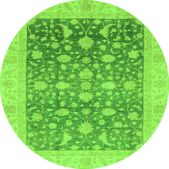 Round Oriental Green Modern Rug, abs4034grn