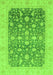 Machine Washable Oriental Green Modern Area Rugs, wshabs4034grn