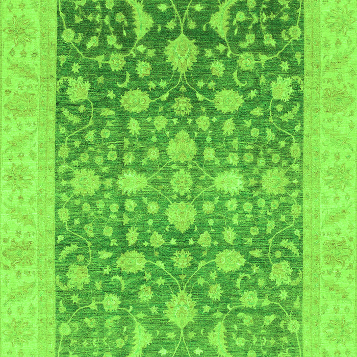 Machine Washable Oriental Green Modern Area Rugs, wshabs4034grn