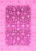 Machine Washable Oriental Pink Modern Rug, wshabs4034pnk