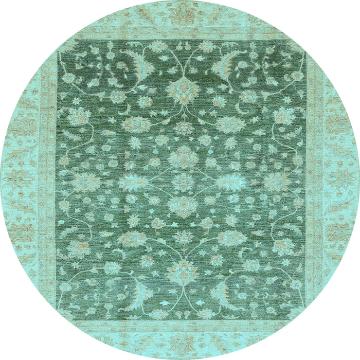 Round Oriental Light Blue Modern Rug, abs4034lblu