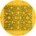 Round Oriental Yellow Modern Rug, abs4034yw