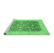 Sideview of Machine Washable Oriental Emerald Green Modern Area Rugs, wshabs4034emgrn