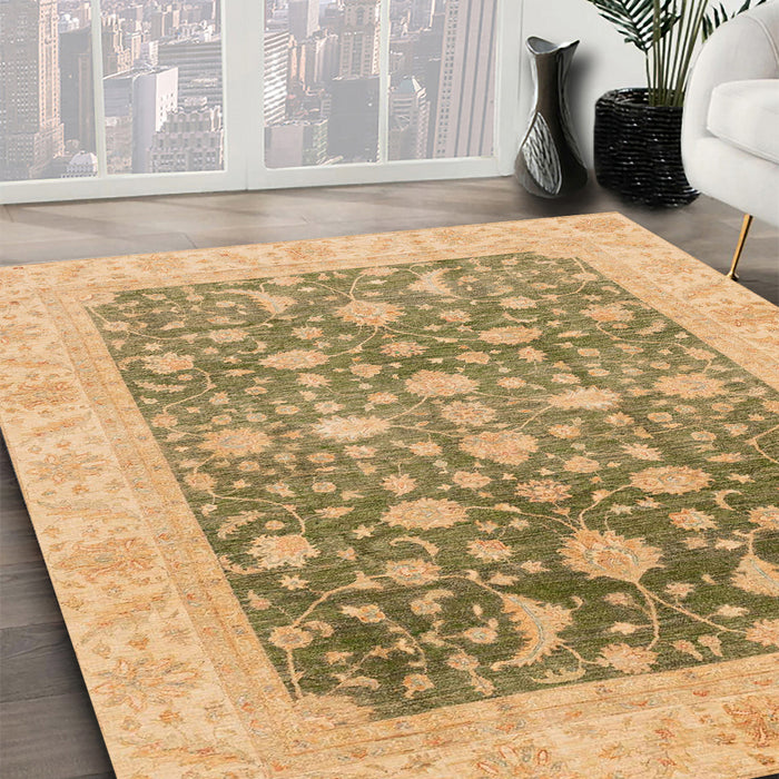 Machine Washable Abstract Dark Golden Brown Rug in a Family Room, wshabs4034