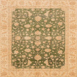 Square Abstract Dark Brown Oriental Rug, abs4034