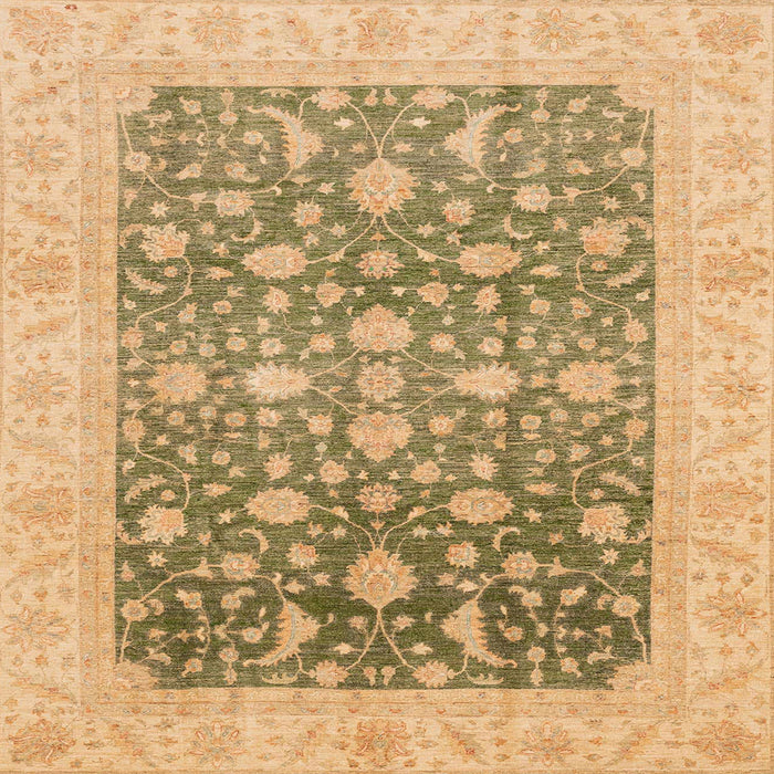 Square Abstract Dark Brown Oriental Rug, abs4034
