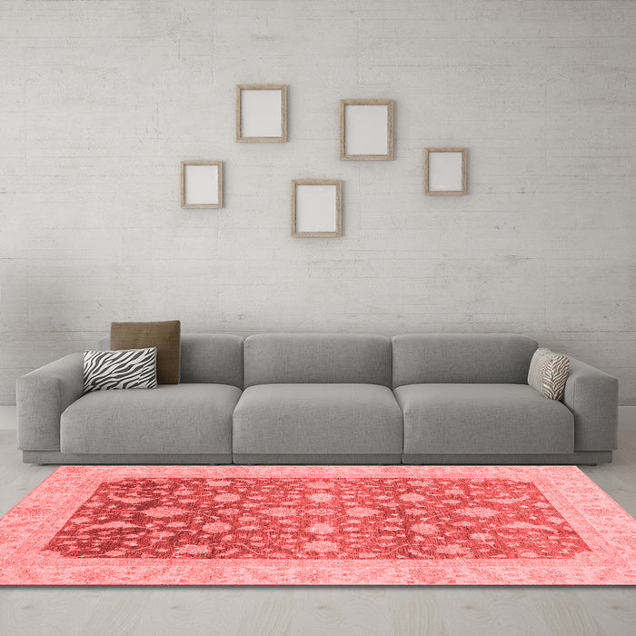 Modern Red Washable Rugs