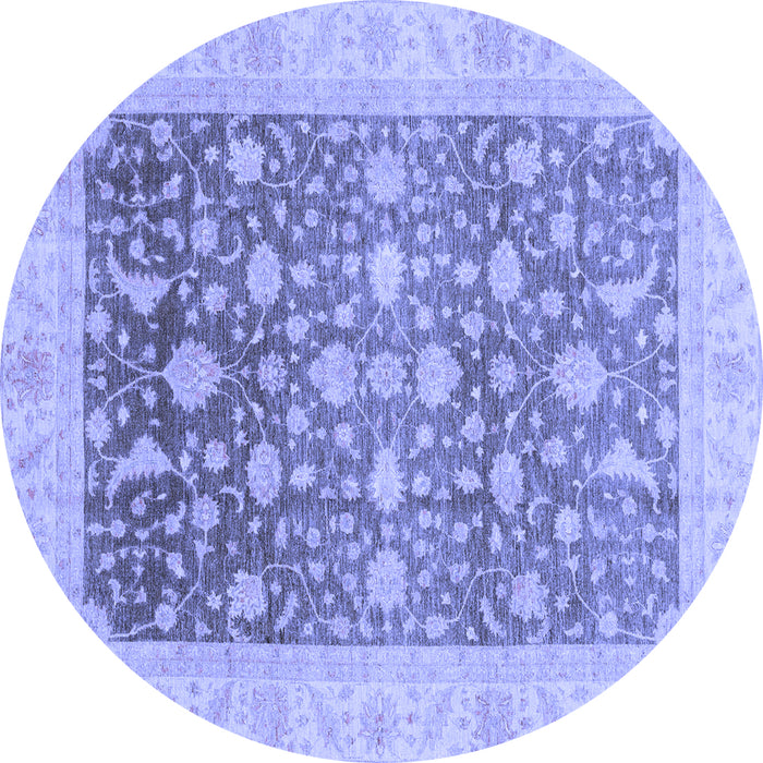 Round Oriental Blue Modern Rug, abs4034blu