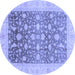 Round Oriental Blue Modern Rug, abs4034blu