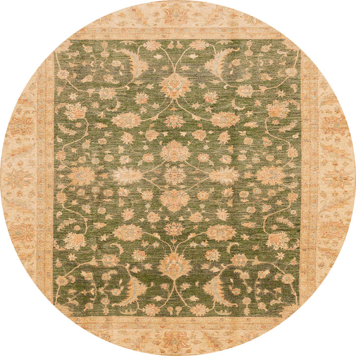 Round Machine Washable Abstract Dark Golden Brown Rug, wshabs4034