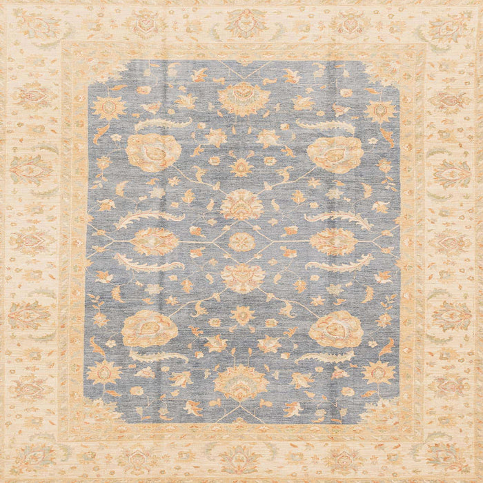 Square Machine Washable Abstract Pastel Orange Rug, wshabs4035