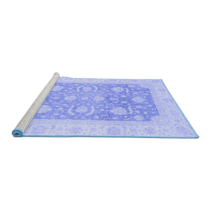 Sideview of Machine Washable Oriental Blue Modern Rug, wshabs4035blu