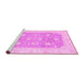 Sideview of Machine Washable Oriental Pink Modern Rug, wshabs4035pnk