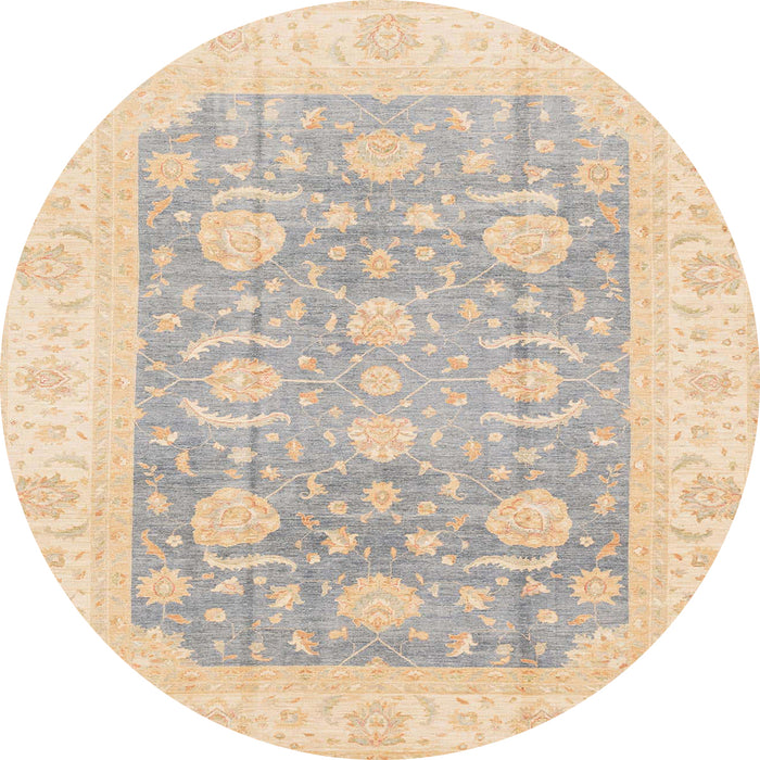 Round Abstract Pastel Orange Oriental Rug, abs4035