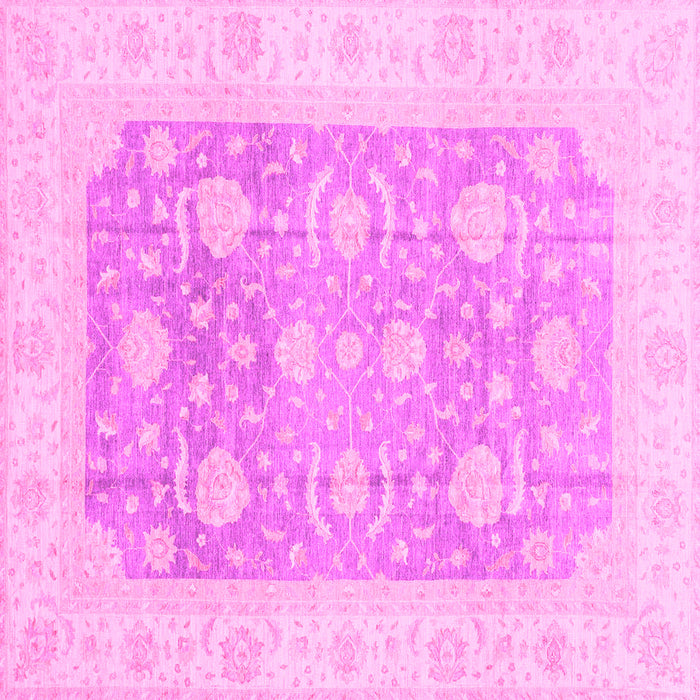 Square Machine Washable Oriental Pink Modern Rug, wshabs4035pnk