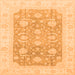 Square Machine Washable Oriental Orange Modern Area Rugs, wshabs4035org