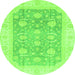 Round Oriental Green Modern Rug, abs4035grn