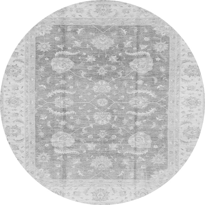 Round Machine Washable Oriental Gray Modern Rug, wshabs4035gry