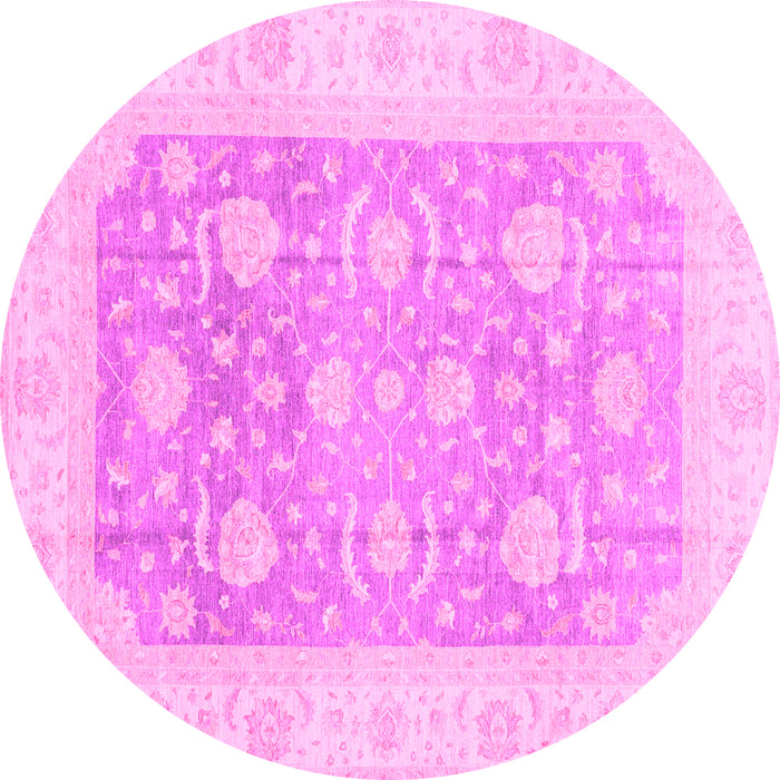 Round Oriental Pink Modern Rug, abs4035pnk