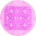 Round Oriental Pink Modern Rug, abs4035pnk