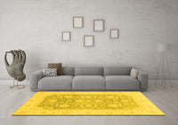 Machine Washable Oriental Yellow Modern Rug, wshabs4035yw