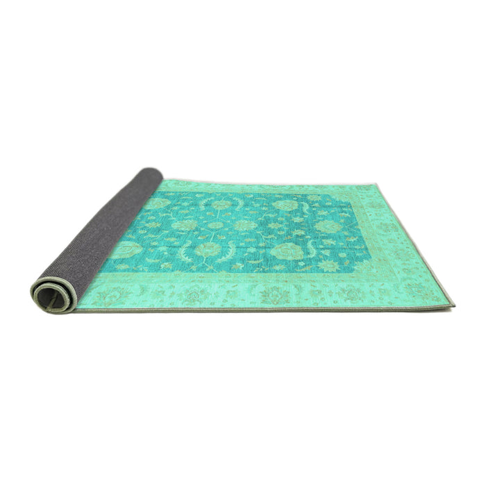Sideview of Oriental Turquoise Modern Rug, abs4035turq