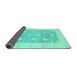 Sideview of Oriental Turquoise Modern Rug, abs4035turq