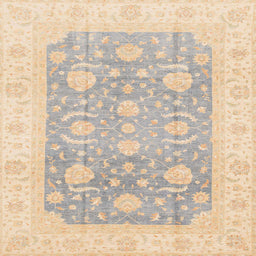 Square Abstract Pastel Orange Oriental Rug, abs4035