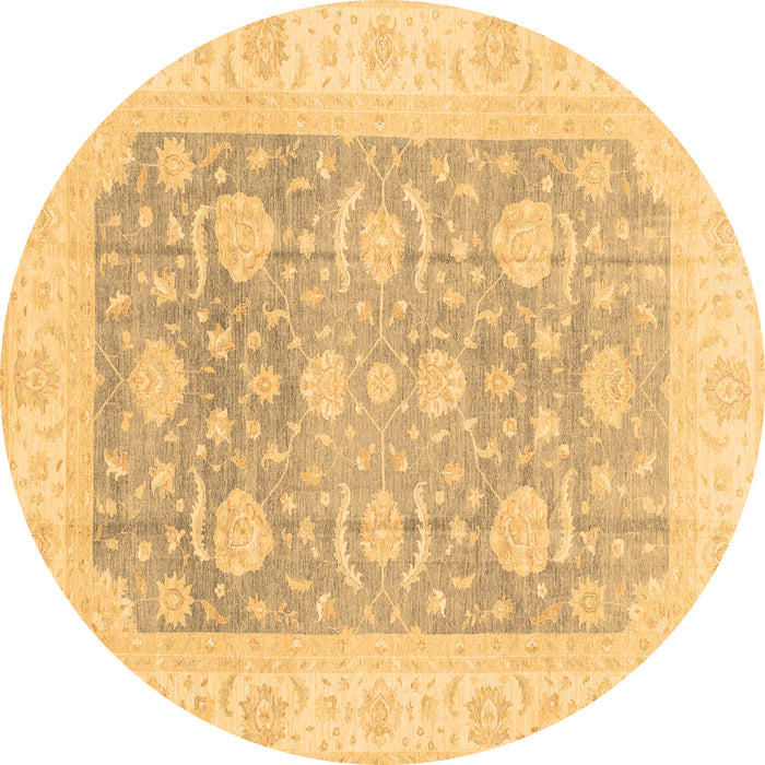 Round Oriental Brown Modern Rug, abs4035brn