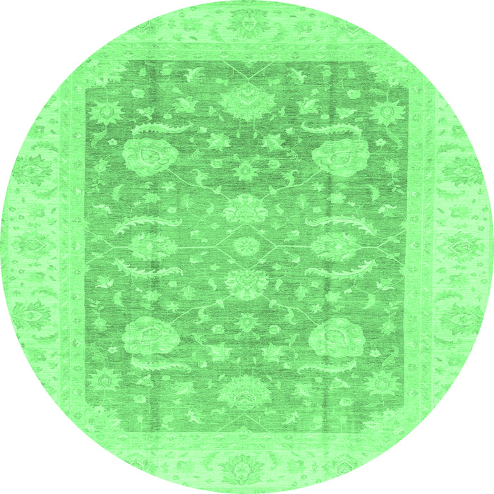 Round Oriental Emerald Green Modern Rug, abs4035emgrn