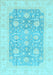 Machine Washable Oriental Light Blue Modern Rug, wshabs4035lblu