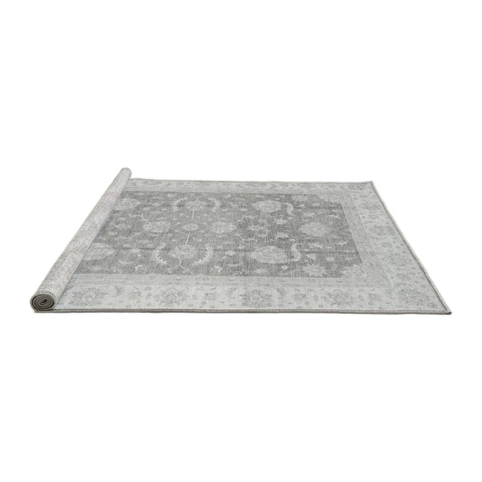 Sideview of Machine Washable Oriental Gray Modern Rug, wshabs4035gry