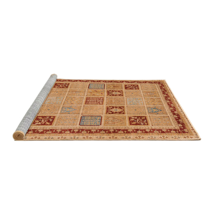 Sideview of Machine Washable Abstract Orange Rug, wshabs4036