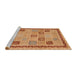 Sideview of Machine Washable Abstract Orange Rug, wshabs4036