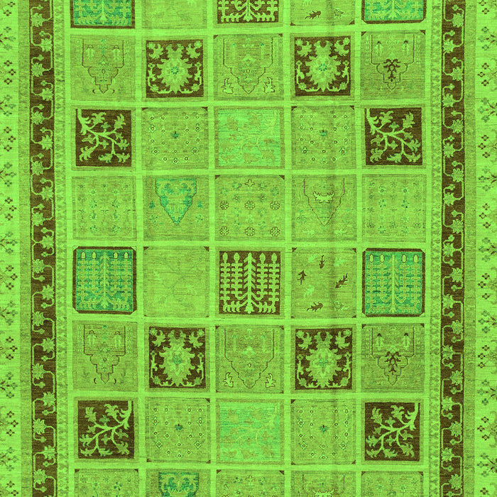 Machine Washable Oriental Green Modern Area Rugs, wshabs4036grn