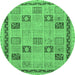 Round Oriental Emerald Green Modern Rug, abs4036emgrn