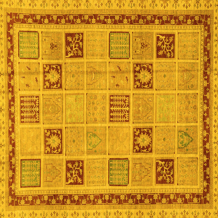 Square Oriental Yellow Modern Rug, abs4036yw